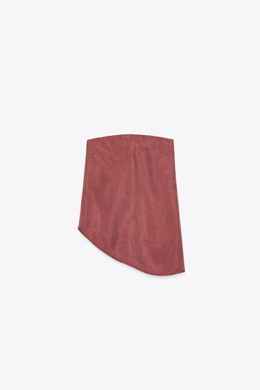 Zara ASYMMETRIC BANDEAU TOP - Burgundy - Image 0