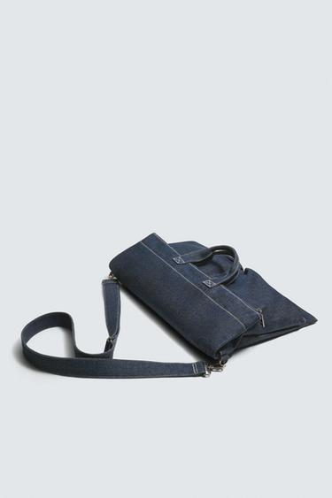 SAC SHOPPER EN DENIM - Bleu de Zara - Image 3