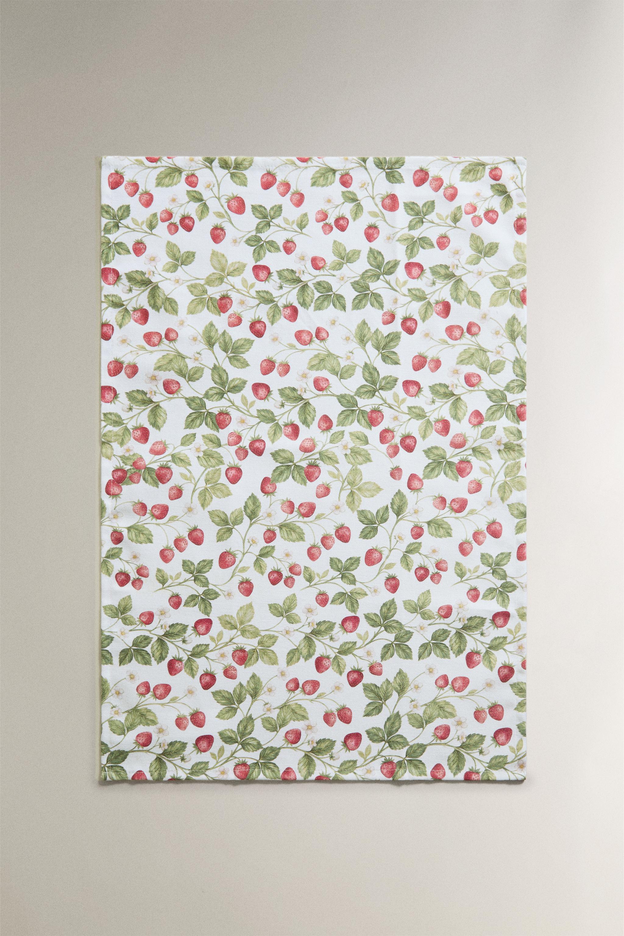 LOT TORCHONS CUISINE FLEURS (LOT DE 2