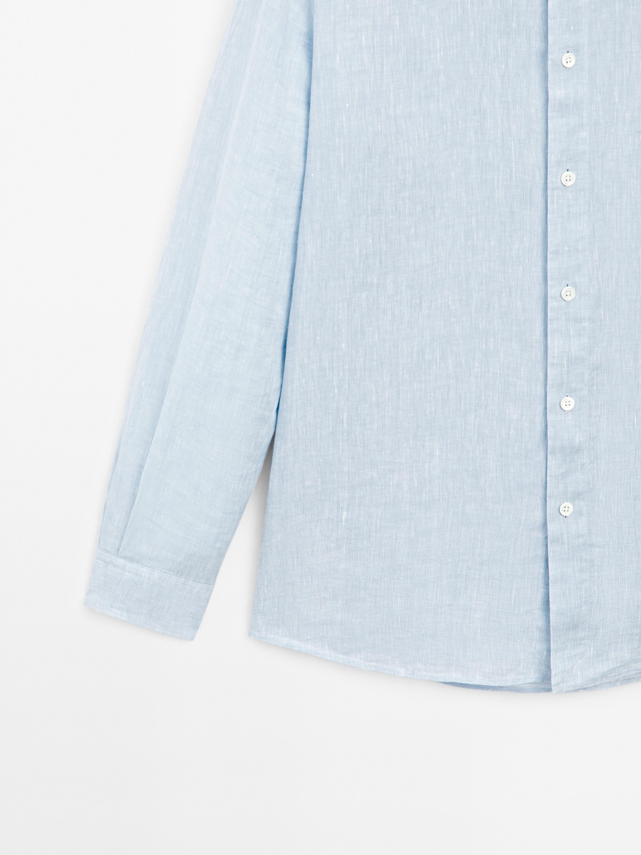 Slim-fit 100% linen shirt