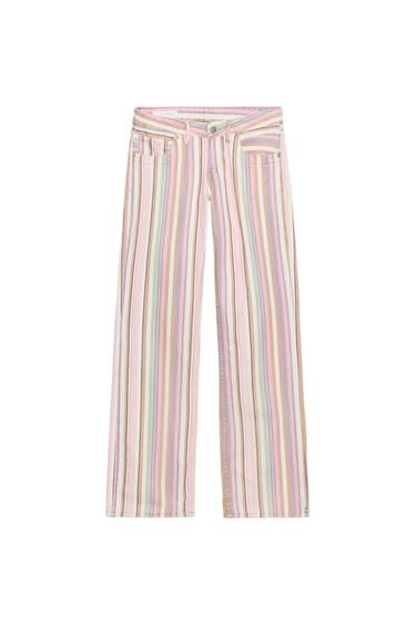 TRF LOW-RISE STRIPED WIDE-LEG JEANS - Stripes by Zara