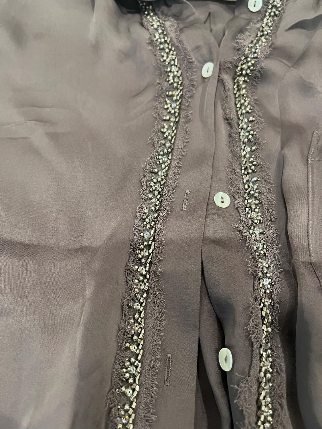 EMBROIDERED SATIN EFFECT SHIRT ZW COLLECTION - Image 2
