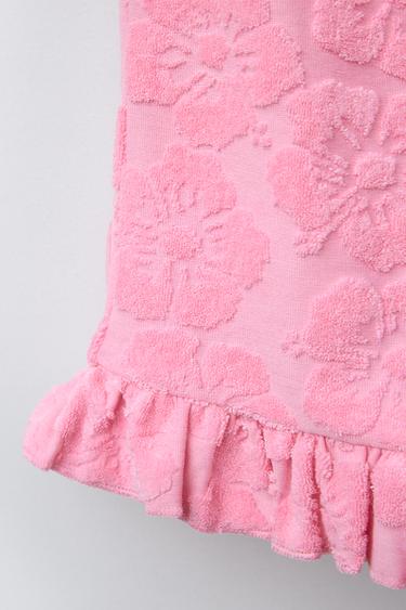 COMBI-SHORT EFFET SERVIETTE FLEURS - Rose moyen de Zara - Image 3