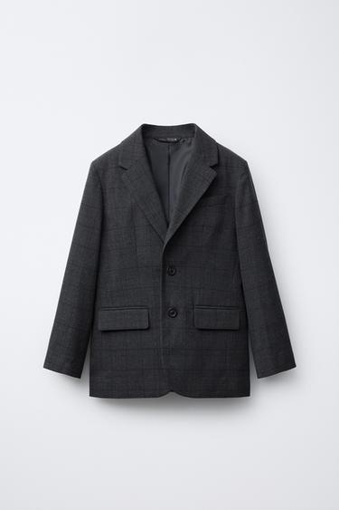 BLAZER TRAJE COMFORT CUADROS - Azul / Gris de Zara - Imagen 0