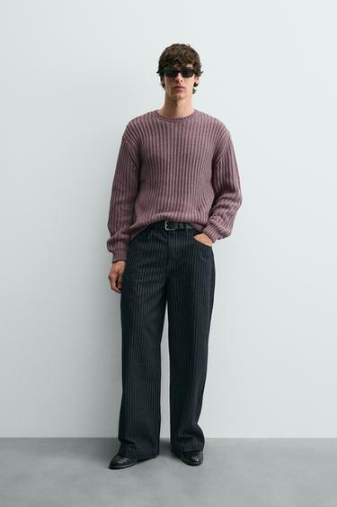 JERSEY ESTRUCTURA CALADOS - Malva oscuro de Zara - Imagen 0