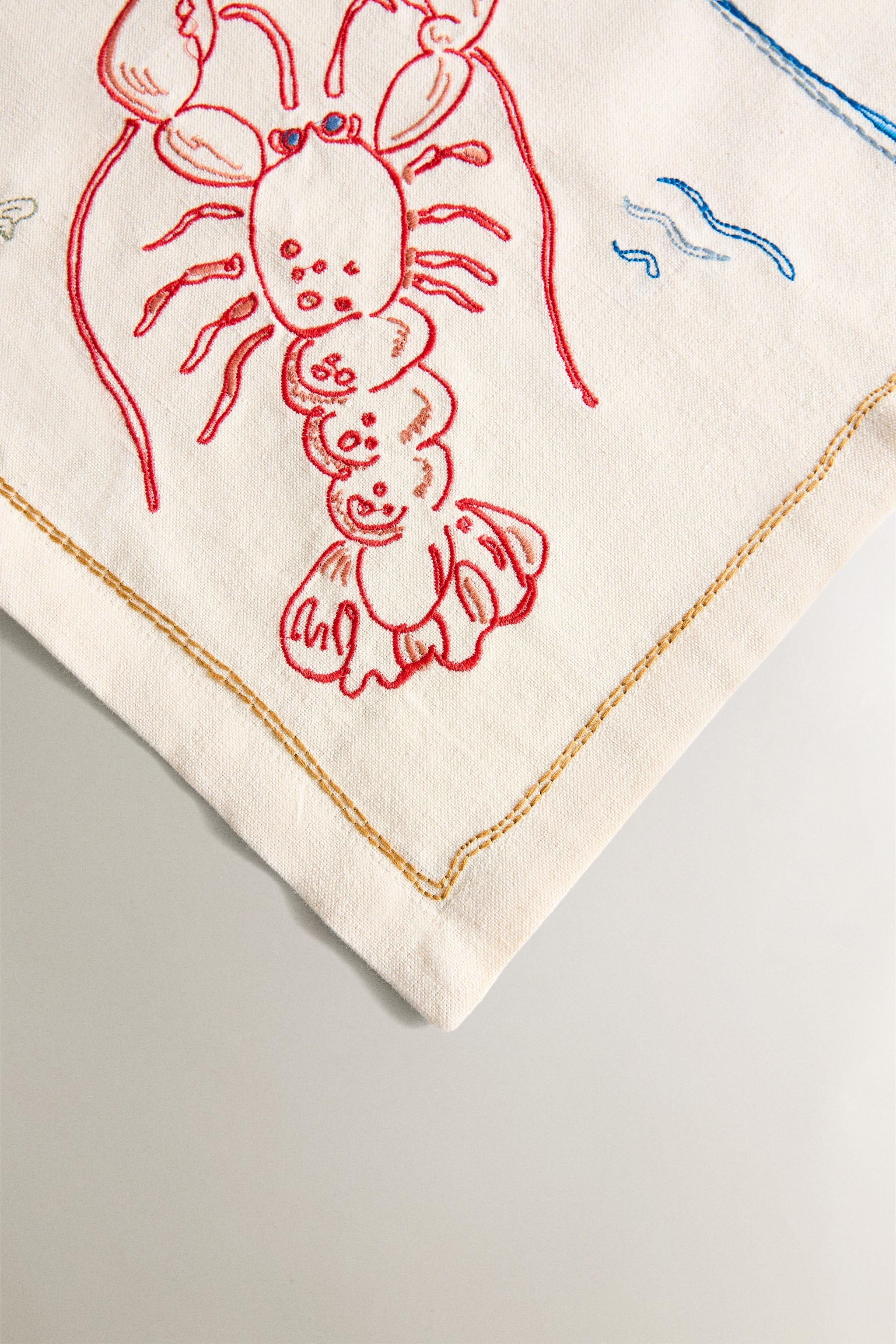 SET DE TABLE BRODERIE LANGOUSTE
