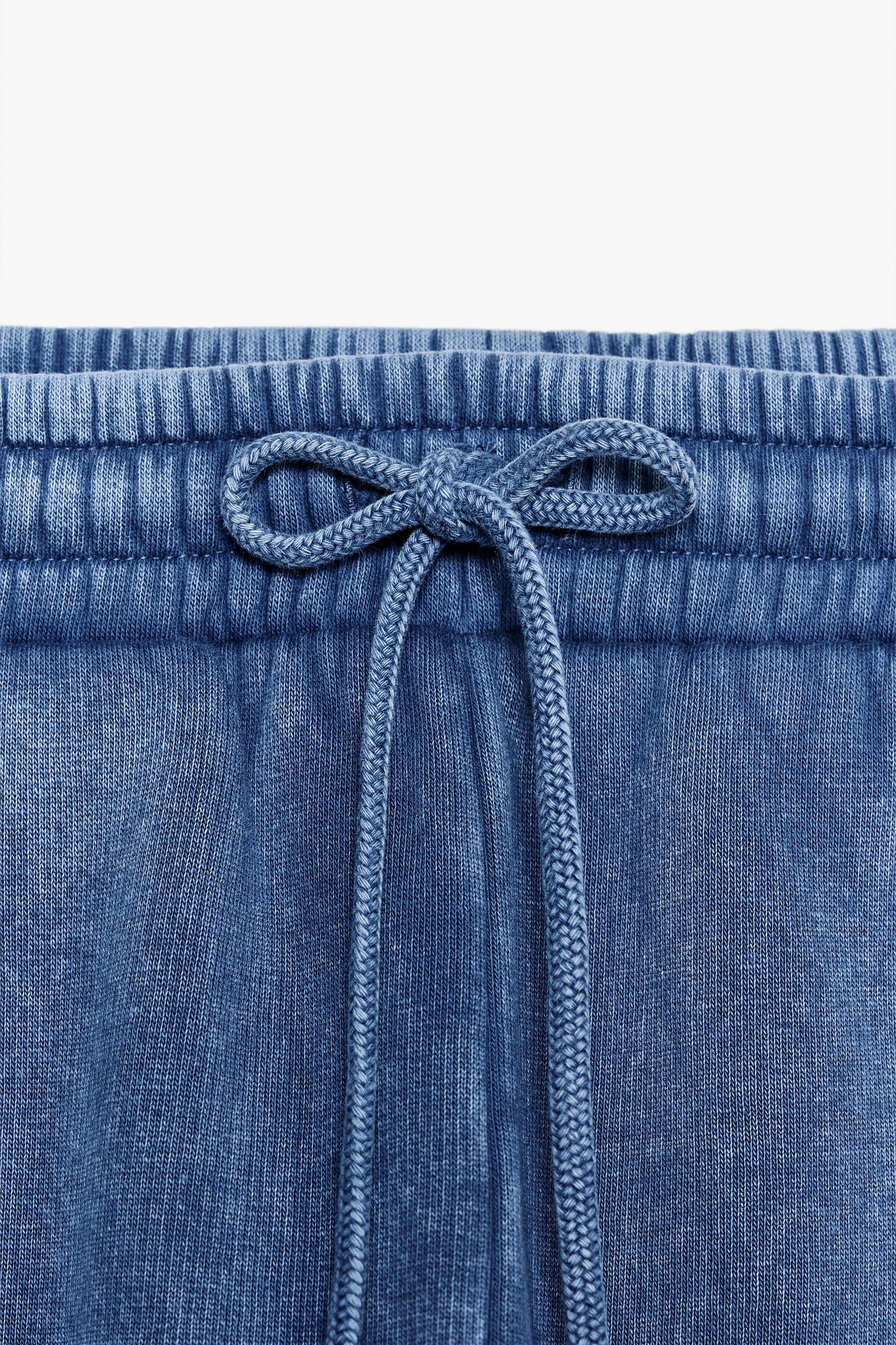 【ZARA】ウォッシュド加工 テキスト プラッシュジャージーパンツ ZARA】ウォッシュド加工 テキスト プラッシュジャージーパンツ