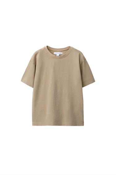 CAMISETA BÁSICA EFECTO LAVADO - Beige claro de Zara