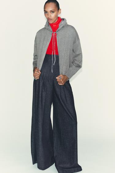 SUDADERA PUNTO CAPUCHA - Gris de Zara