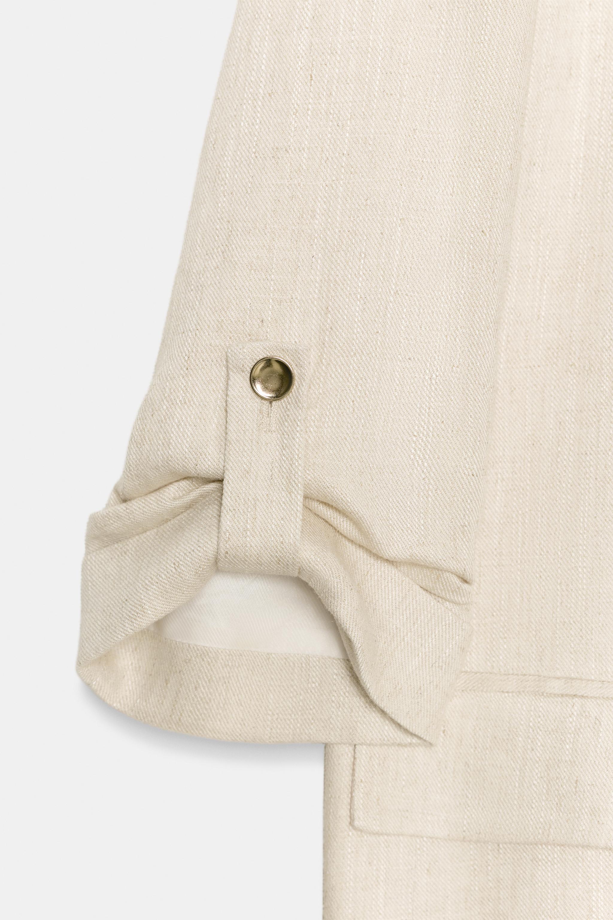 OPEN BLAZER WITH ROLLED-UP SLEEVES