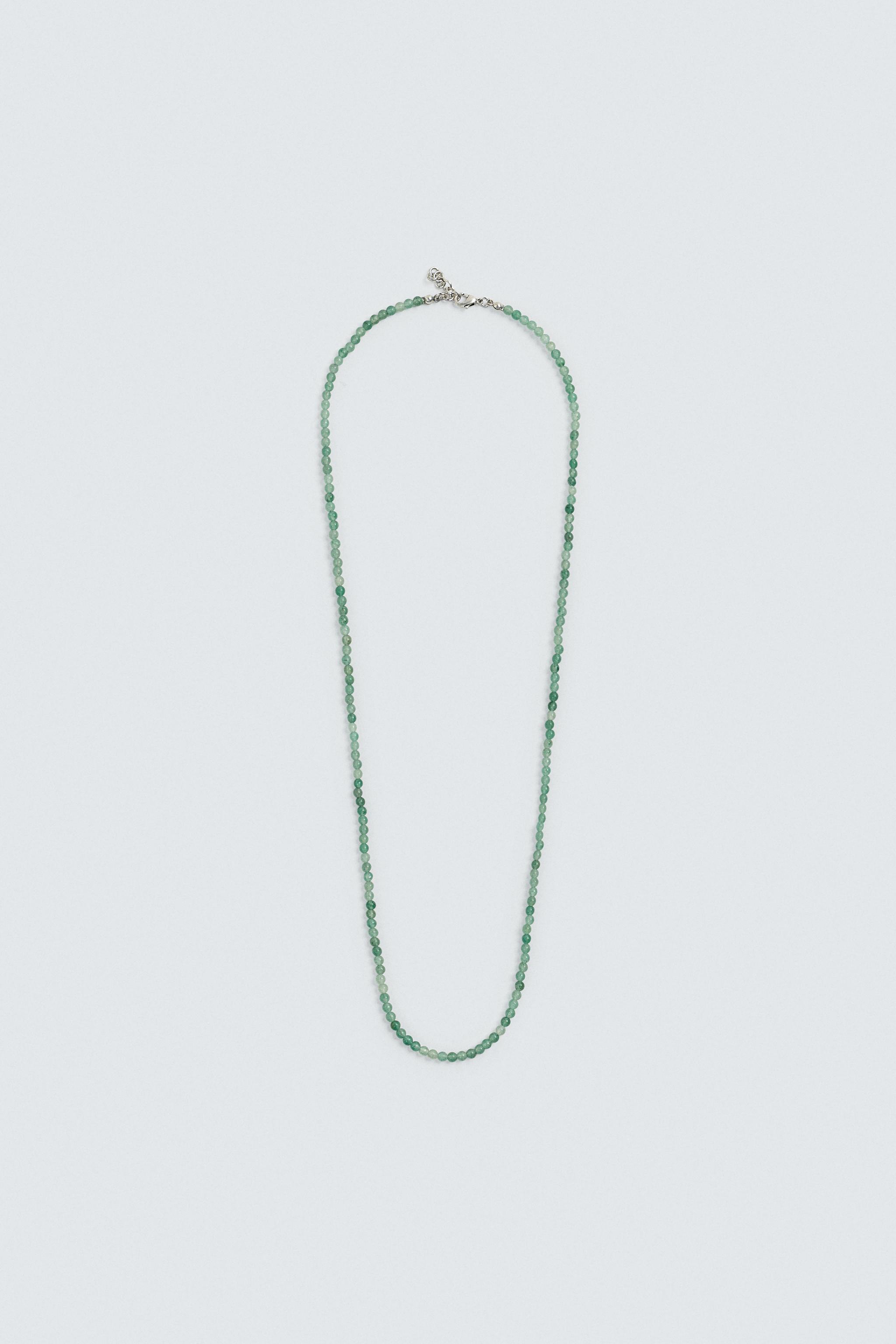 ストーンビーズネックレス - ウォーターグリーン | ZARA Japan / 日本