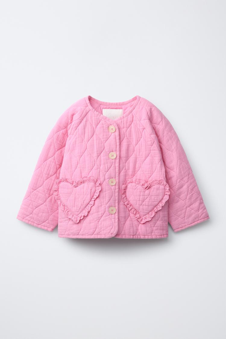 Chaqueta acolchada con bolsillos de corazón 3
