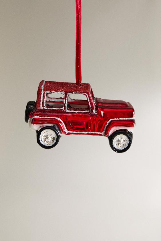 GLASS CAR CHRISTMAS TREE ORNAMENT Rojo ZARA Estados Unidos de