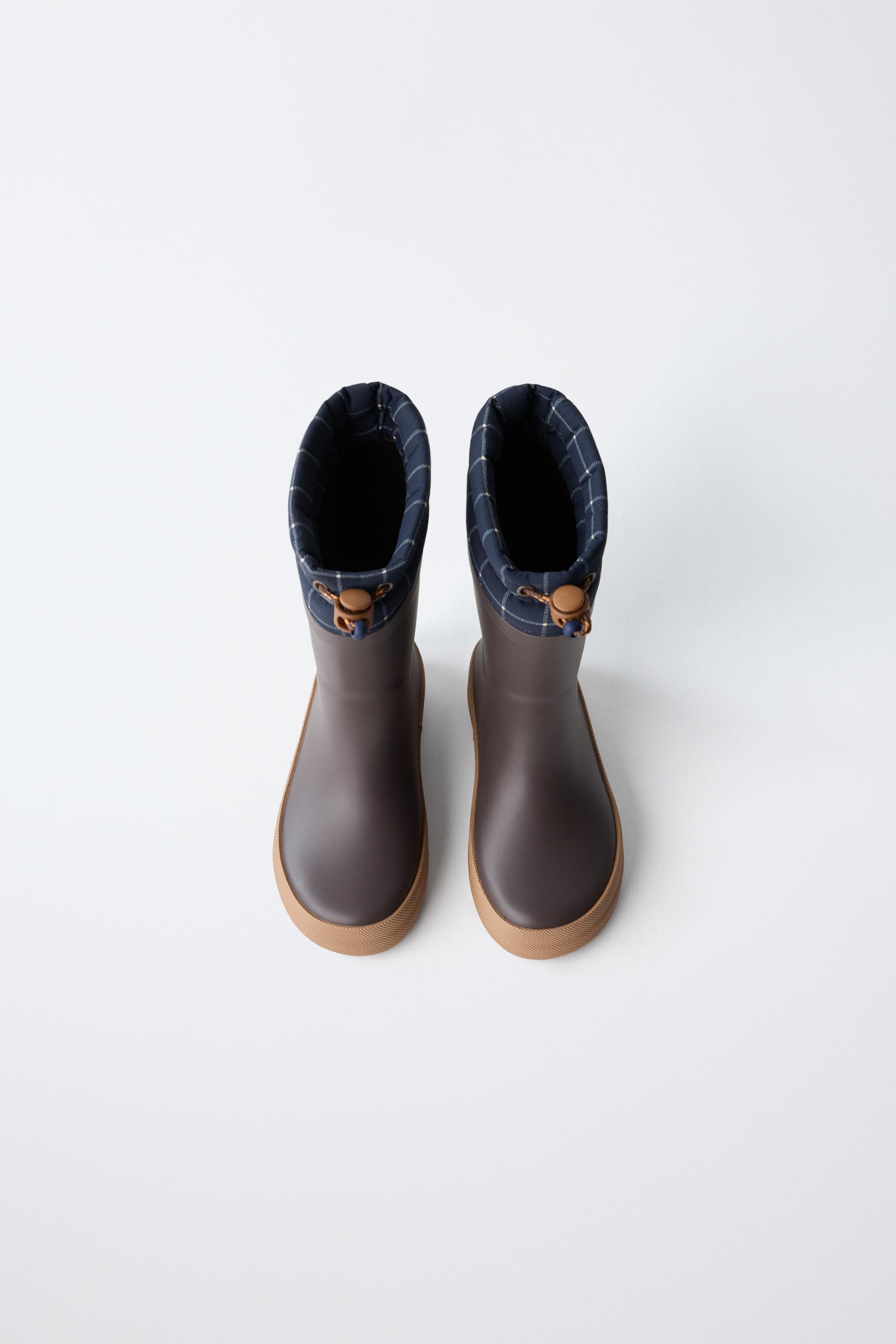 Детские ботинки Zara PLAID RAIN BOOTS — фото 4