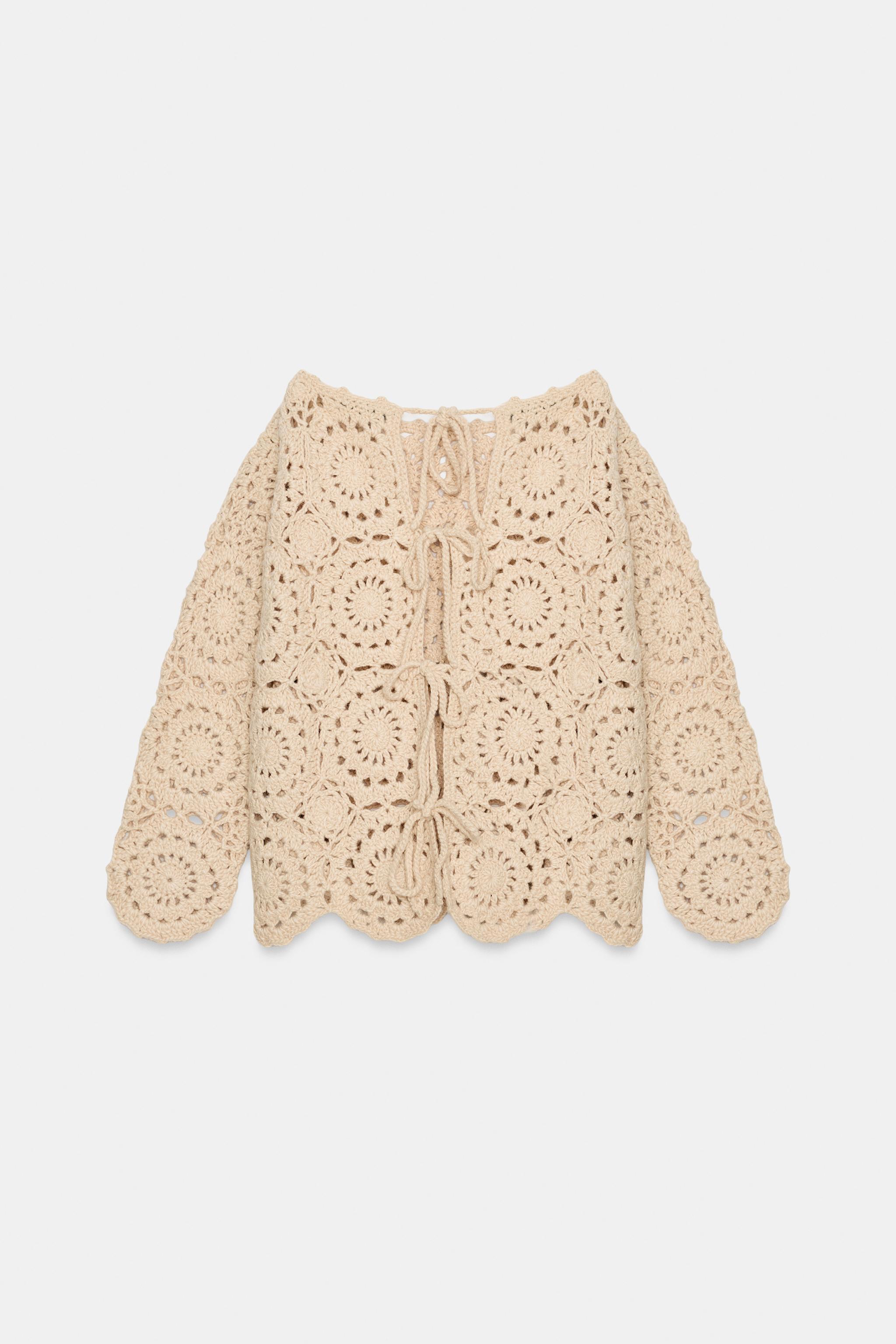 クロシェ編みニットセーター - クリーム | ZARA Japan / 日本