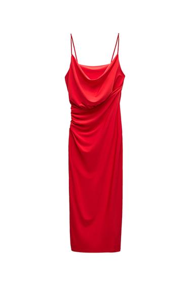 FLOWING CREPE DRESS WITH STRAPS