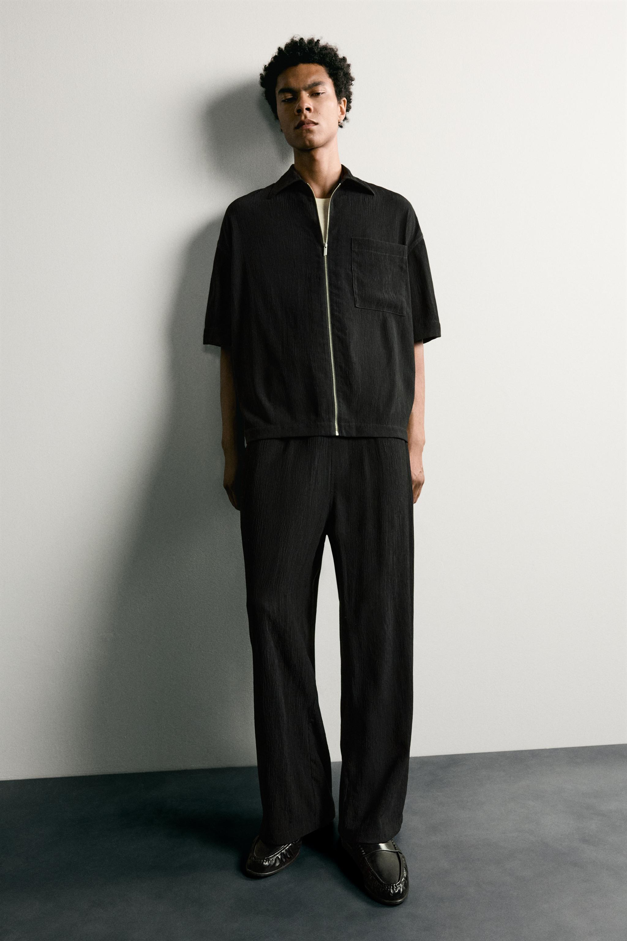 Zara KABARTMALI RELAXED FIT PANTOLON görsel 6