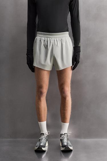 Zara LIGHTWEIGHT RUNNING SHORTS - Pearl gray
