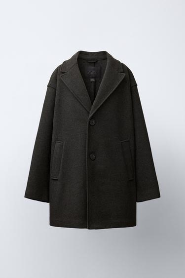 LONG CLOTH COAT - Anthracite grey by Zara