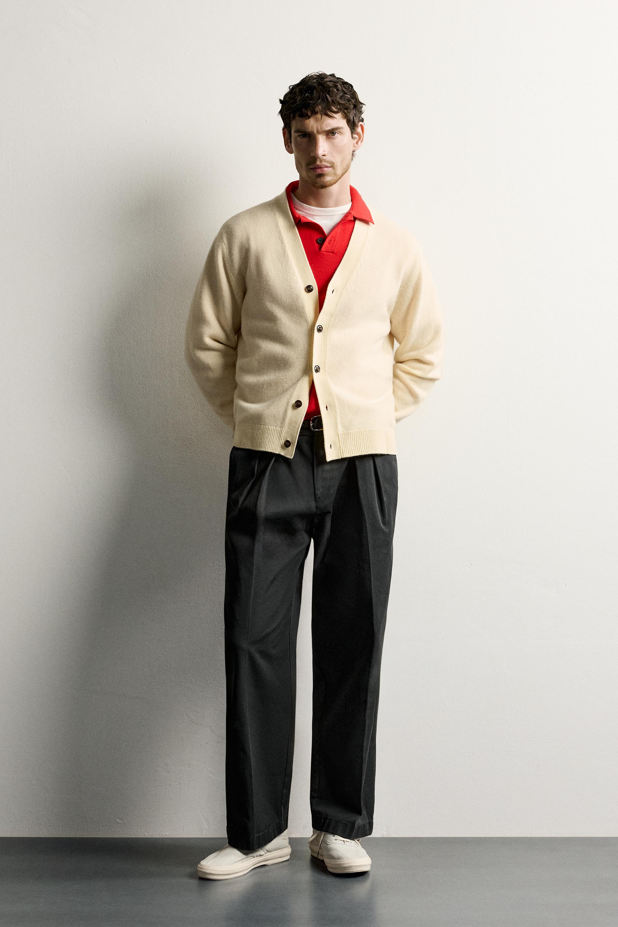 WOOL BLEND REGULAR FIT CARDIGAN