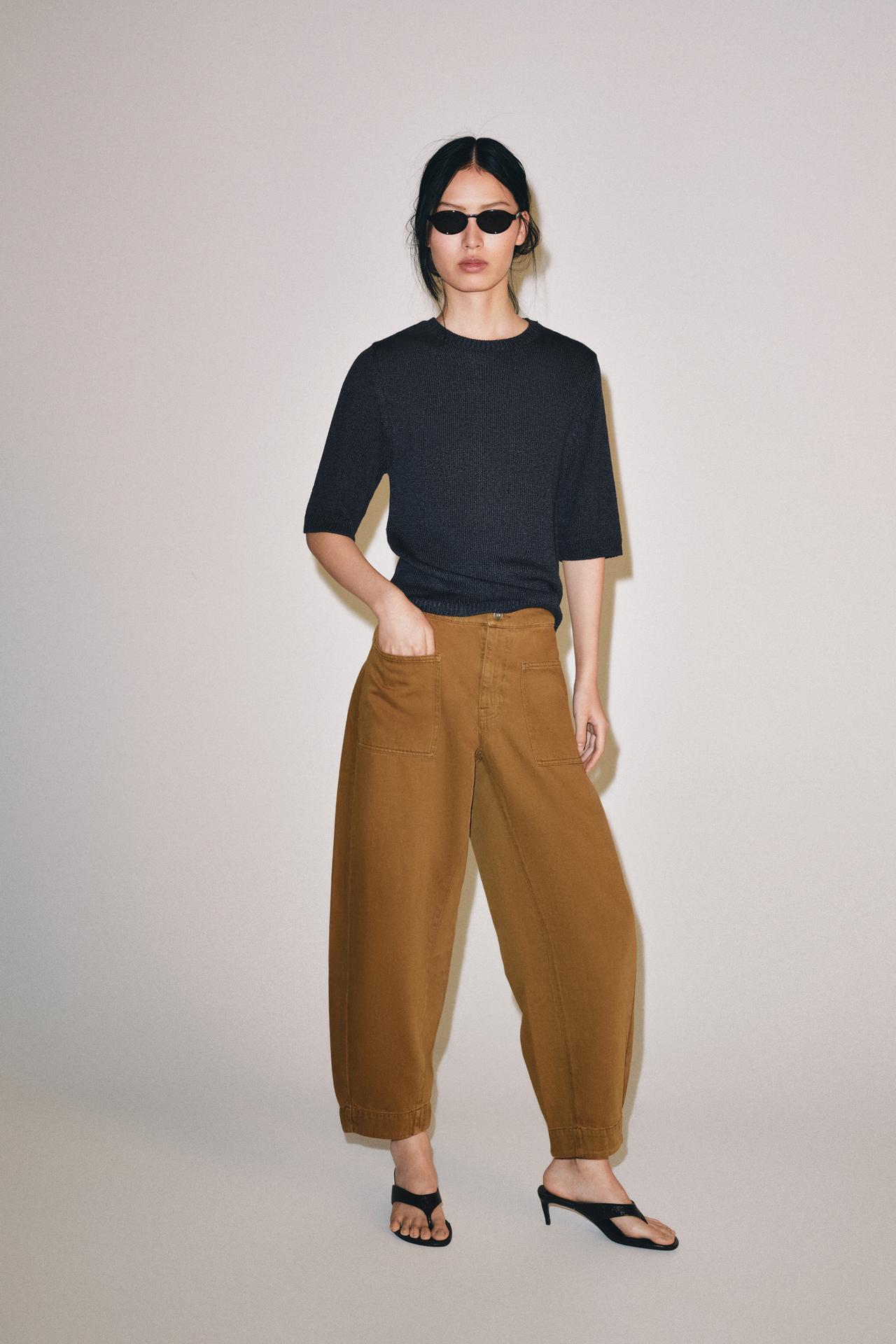 ZW COLLECTION BARREL PANTS — Caramel