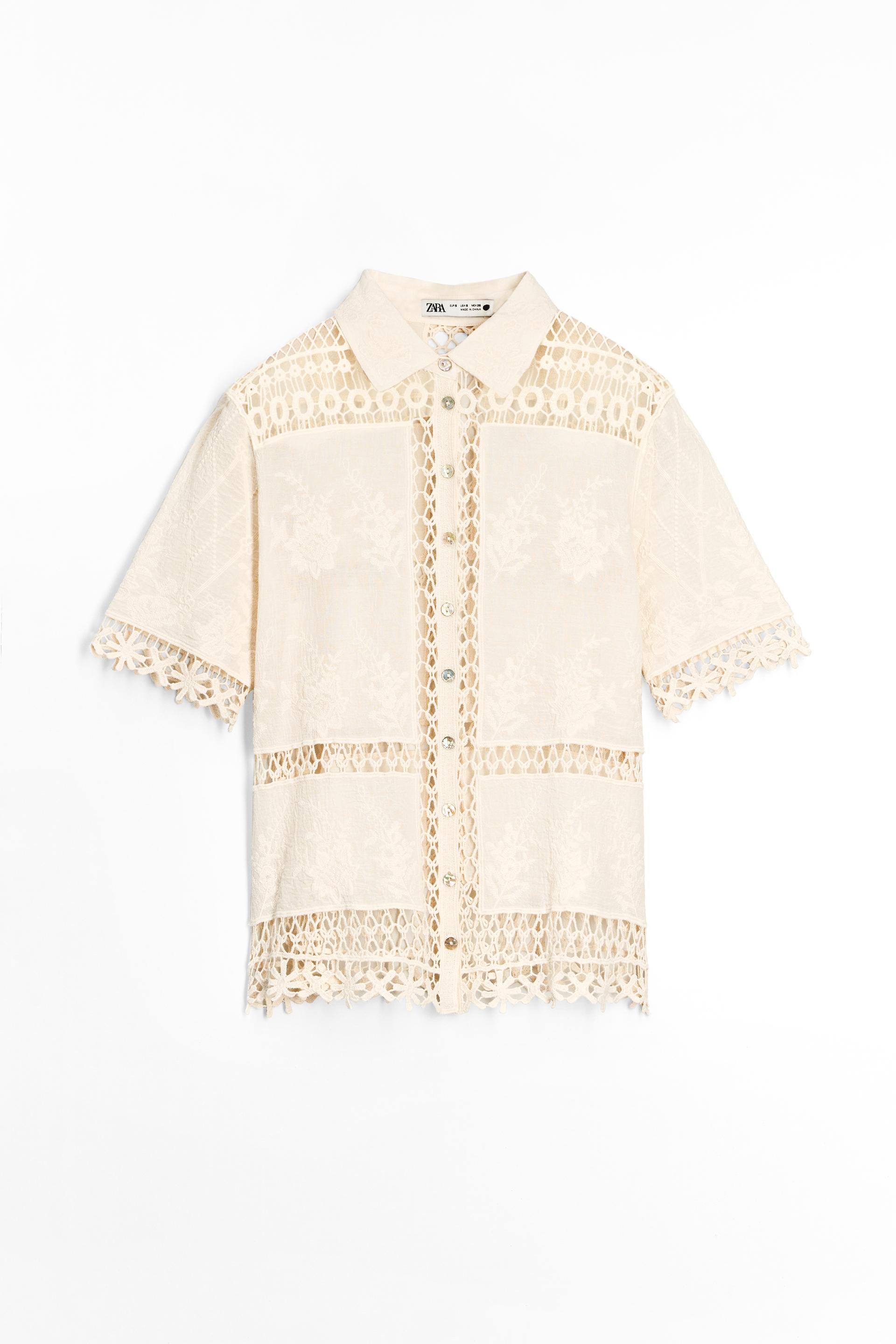 ZW COLLECTION COMBINATION CROCHET BLOUSE