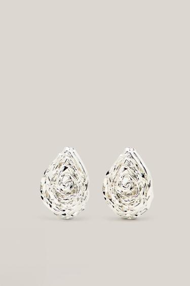 Pendientes pieza textura cesta - LIMITED EDITION - Plata de Zara