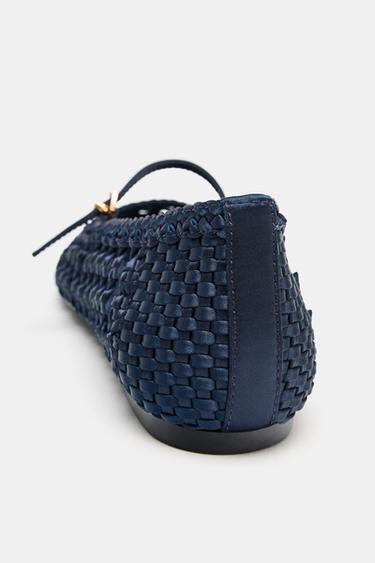BALLERINES TRESSÉES AVEC BOUCLE - Bleu de Zara - Image 5