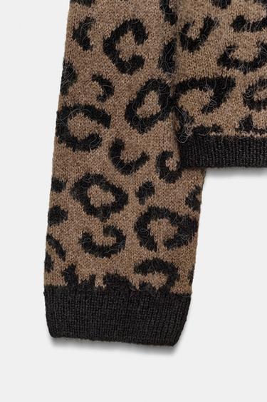ANIMAL JACQUARD KNIT CARDIGAN - Leopard by Zara - Image 6