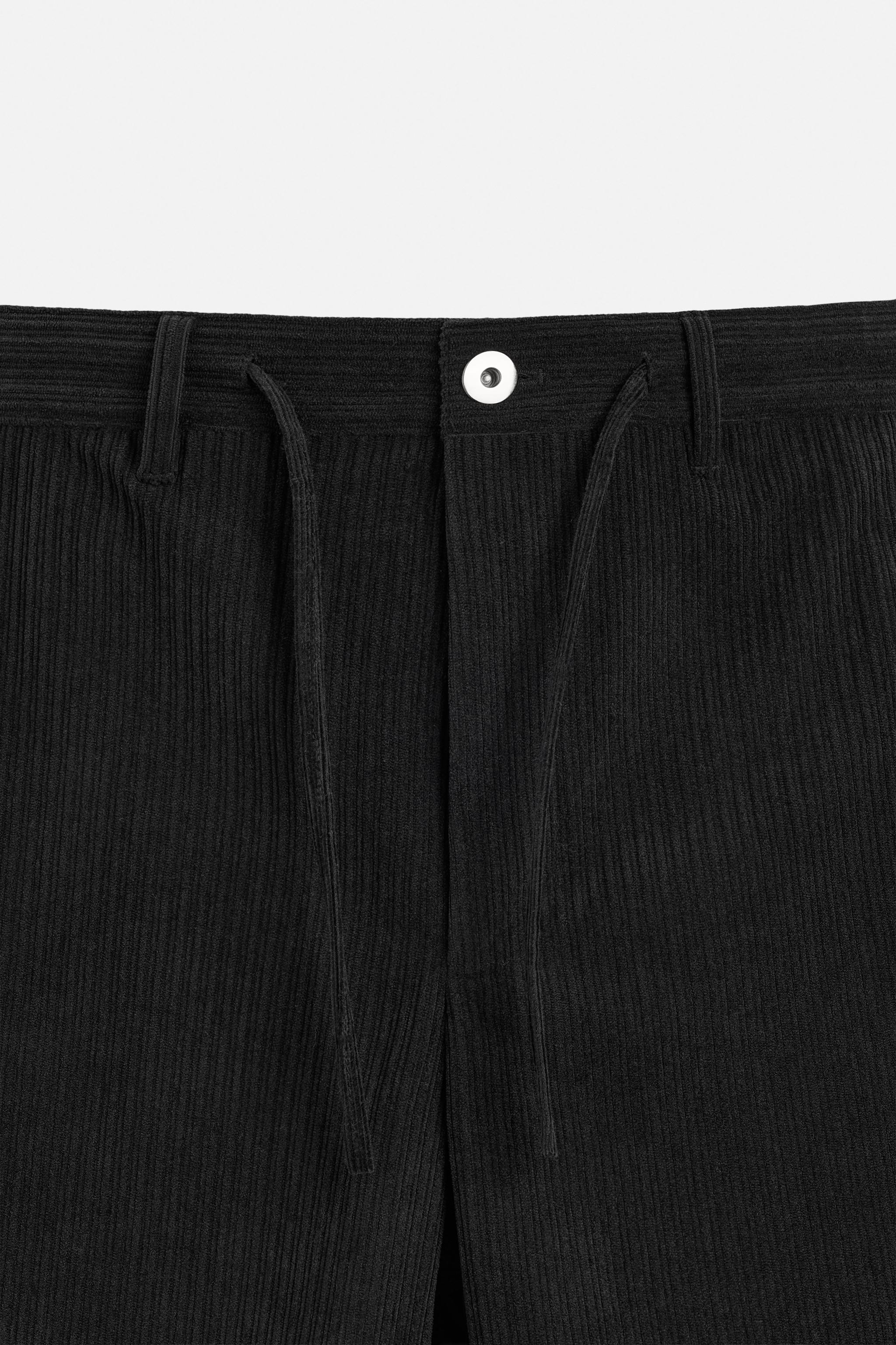 コーデュロイ カーゴパンツ - ブラック | ZARA Japan / 日本