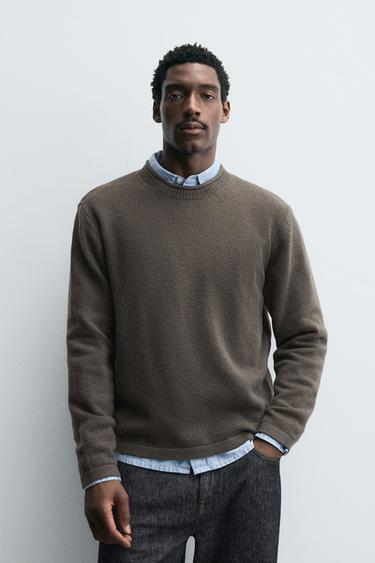 TEXTURED SWEATER - Mid-green by Zara
