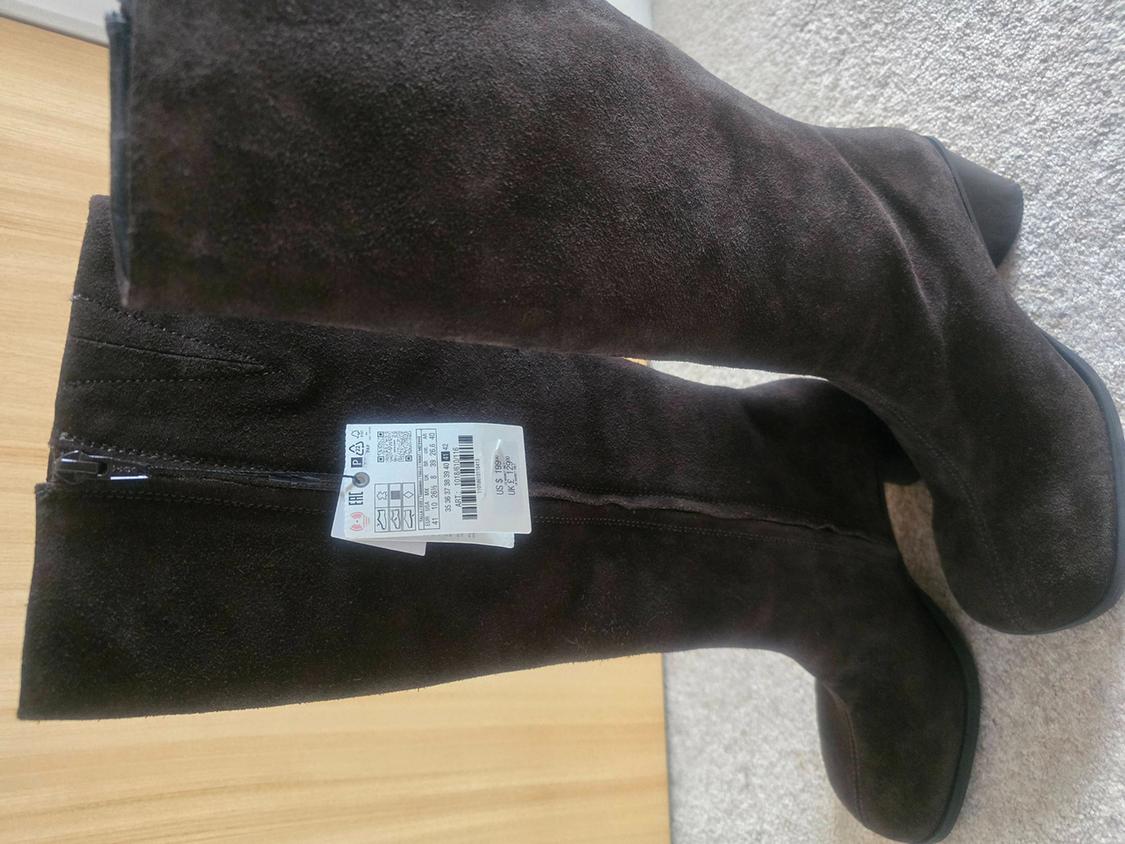 SPLIT SUEDE BOOTS WITH TOPSTITCHING - Image 6