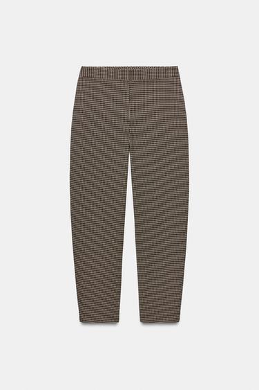 CHECK TROUSERS - Khaki by Zara - Image 0
