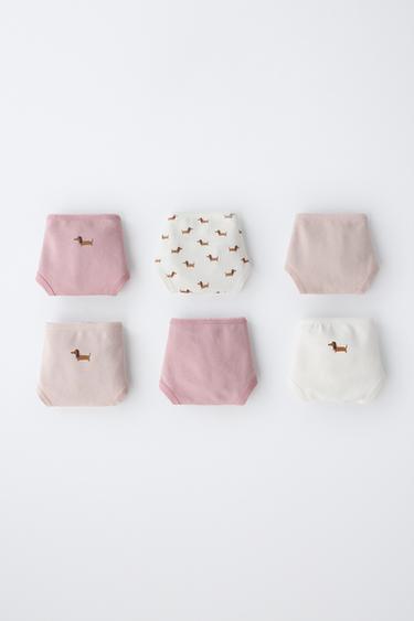 1.5-6 YEARS/ 6-PACK OF DOG PRINT BRIEFS - Pink by Zara