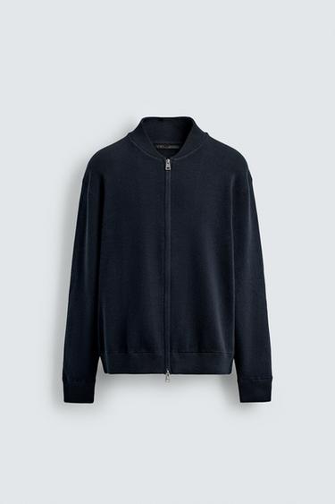 CHAQUETA PUNTO MEZCLA ALGODÓN - Marino de Zara