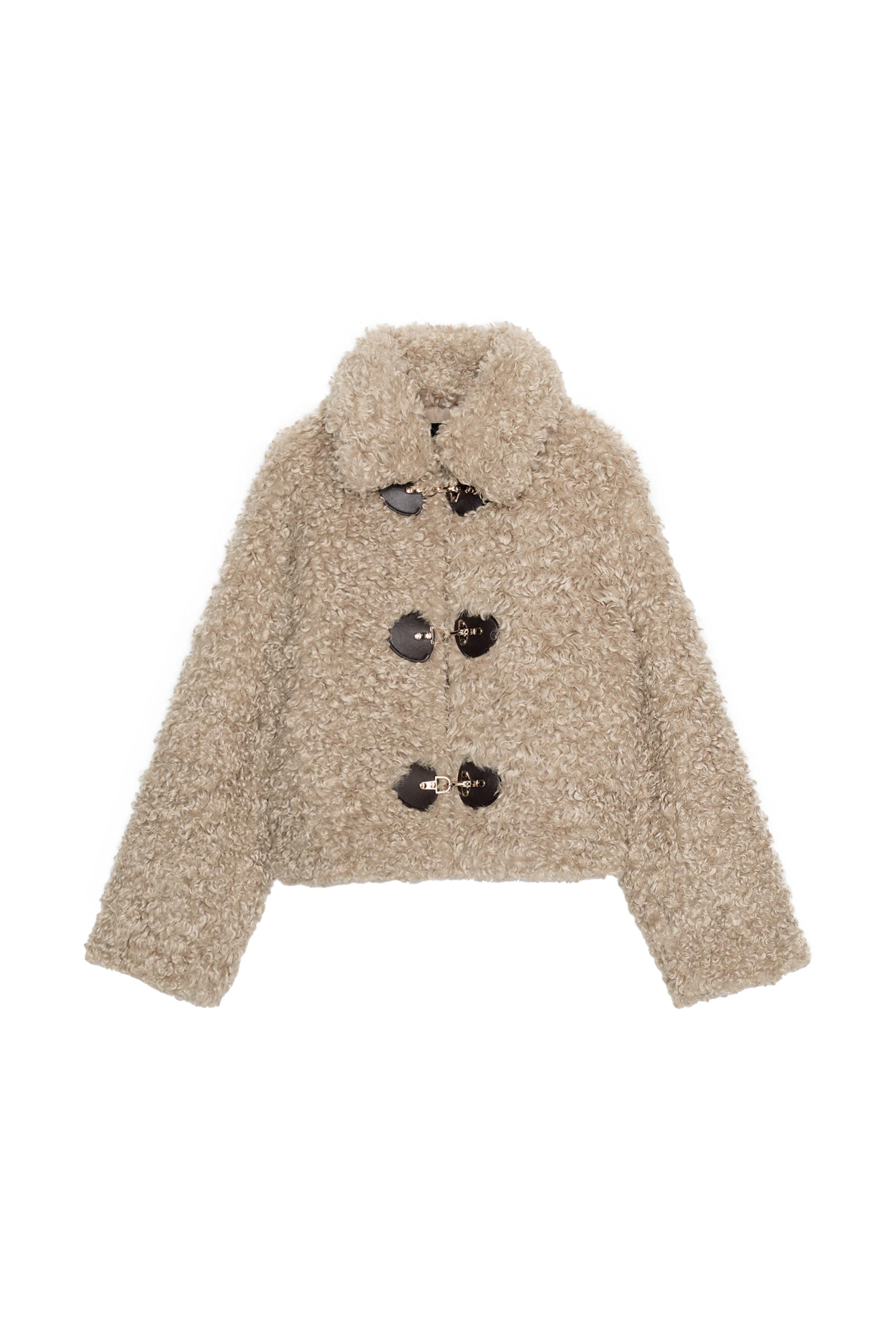 FAUX FUR JACKET WITH FIREMAN CLASP SECOND HAND | Zara Preowned