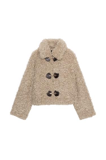 FAUX FUR JACKET WITH FIREMAN CLASP
