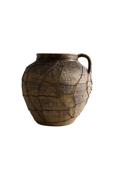 TERRACOTTA LATTICE VASE - Khaki by Zara