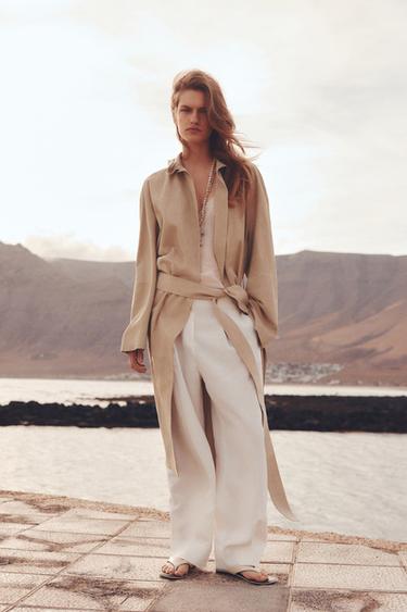 Zara Flat leather sandals - Ecru