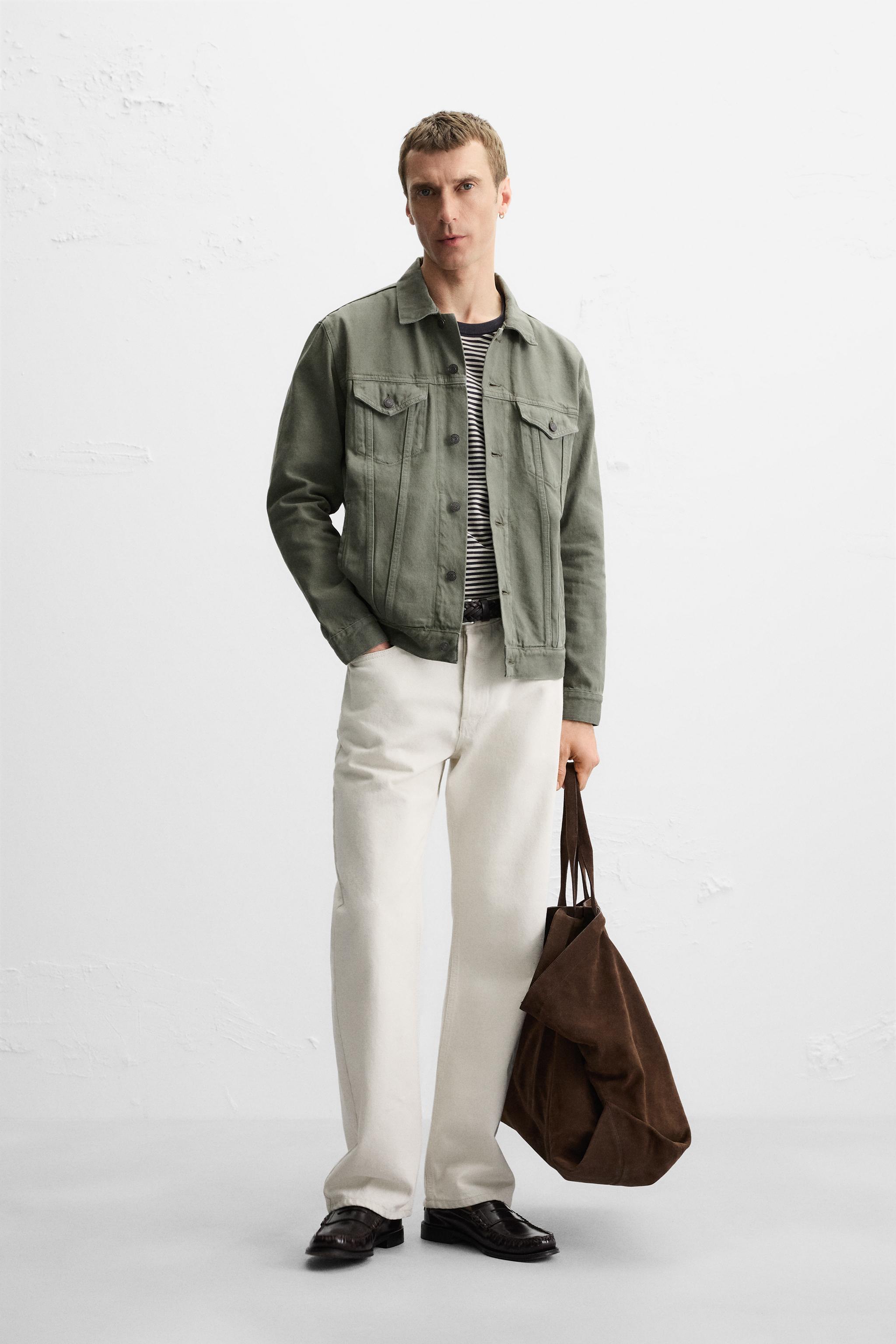 【ZARA】ベーシック デニムジャケット カーキ | 1538/405/505 BASIC DENIM JACKET - Black | ZARA Spain