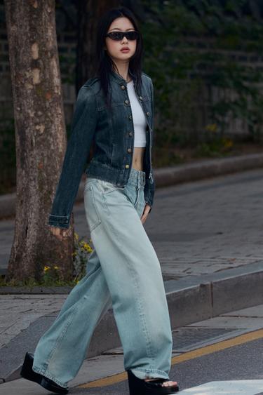 JEANS TRF RECTOS CINTURILLA DOBLE TIRO MEDIO - Azul claro de Zara