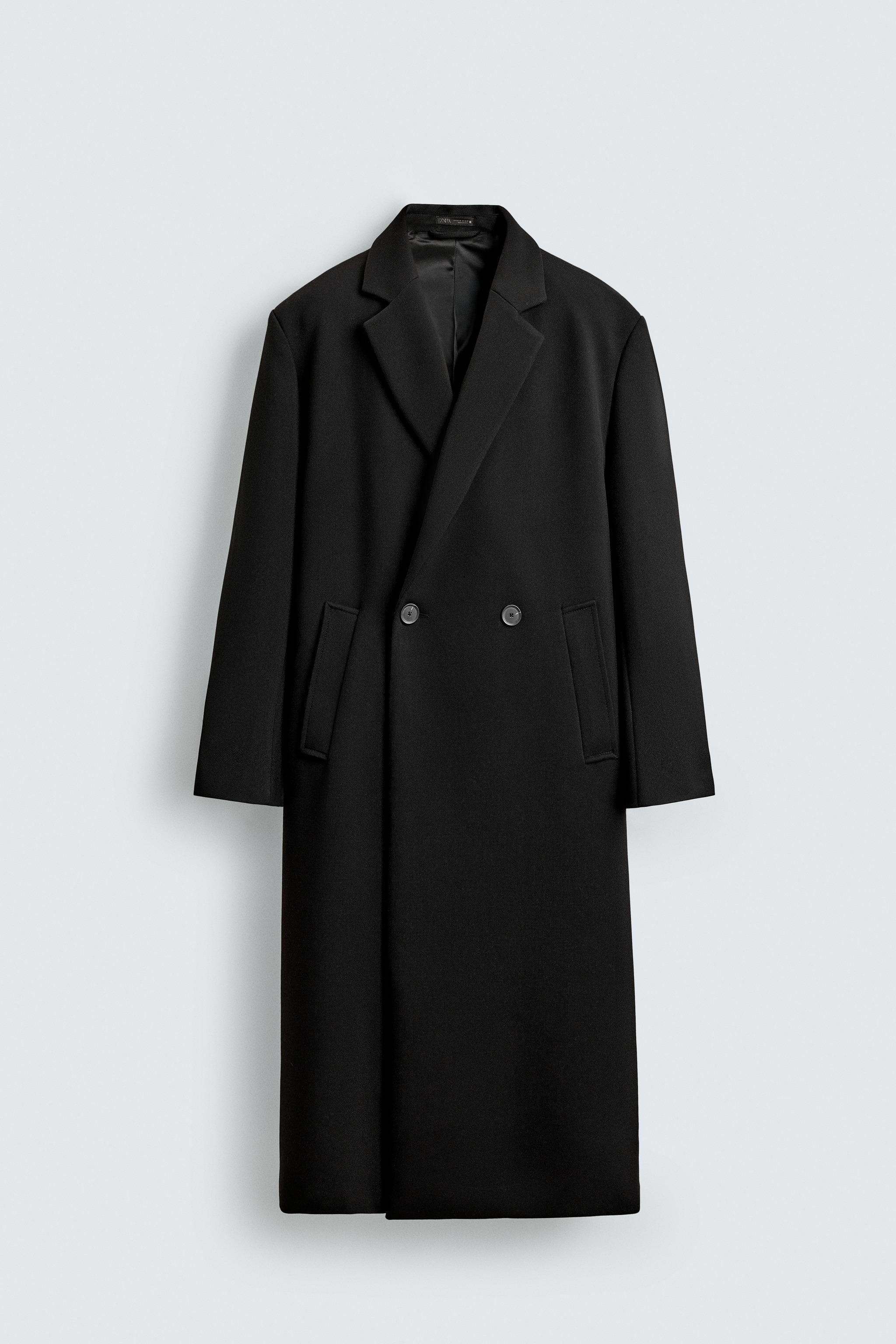 リラックスフィットダブルブレストコート - ブラック | ZARA Japan / 日本