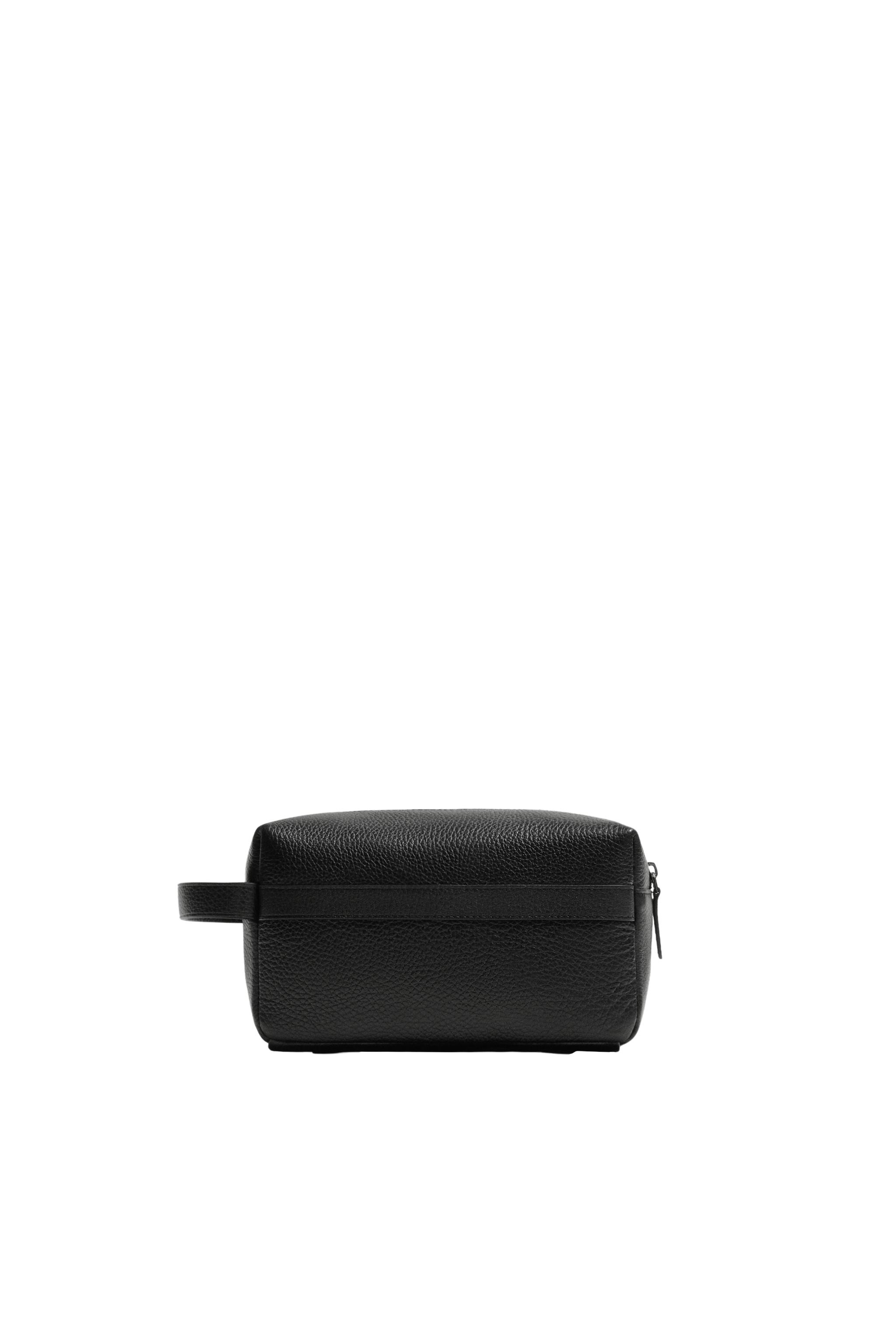 LEATHER TOILETRY BAG - Black | ZARA United States