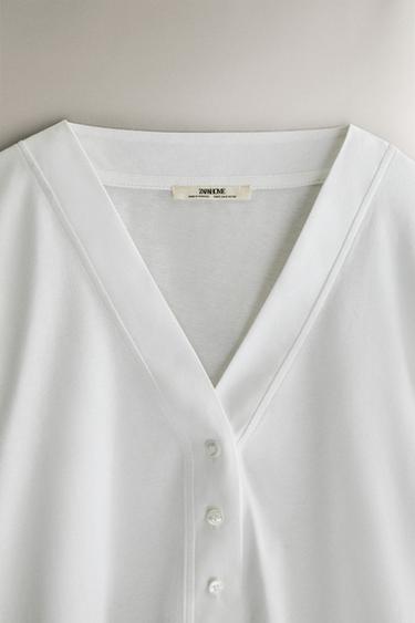 COTTON SHIRT - White by Zara - Image 1