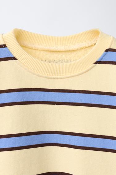 STRIPED PRINT SWEATSHIRT - Light yellow by Zara - Image 2