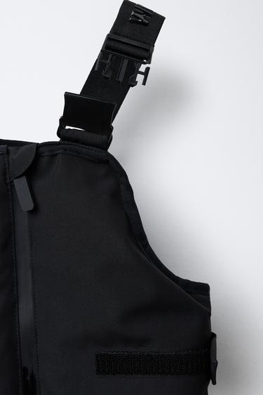 SALOPETTE LONGUE RÉSISTANTE À L'EAU ET AU VENT AVEC POCHES - Noir de Zara - Image 3