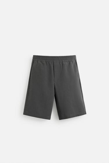 ХЛОПКОВЫЕ ШОРТЫ RELAXED FIT — СЕРЫЙ от Zara