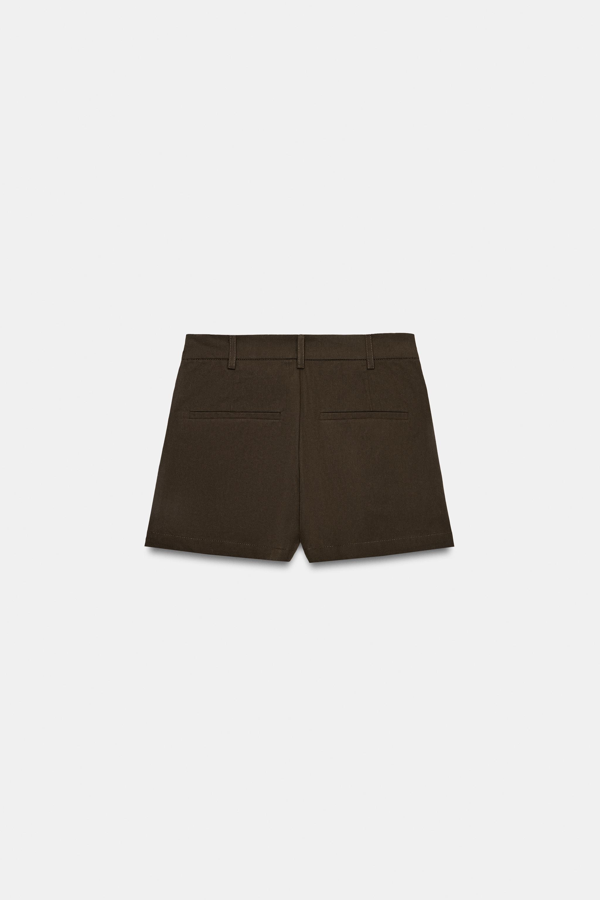 プリーツボタンショートパンツ - ブラウン | ZARA Japan / 日本