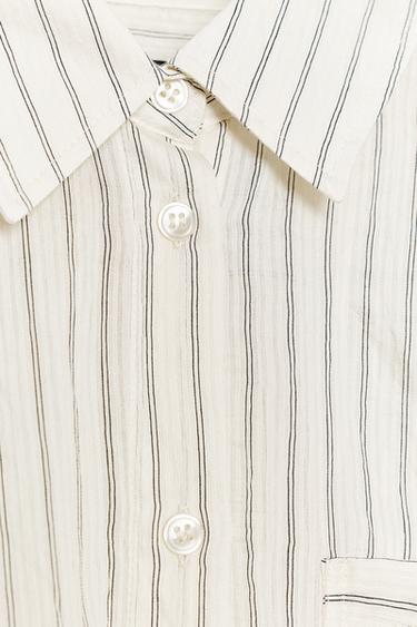 CHEMISE RAYURES ZW COLLECTION - Blanc / Noir de Zara - Image 7