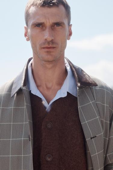 LIMITED EDITION CHECK TRENCH COAT WITH LEATHER DETAIL - Black / Green by Zara - Image 5